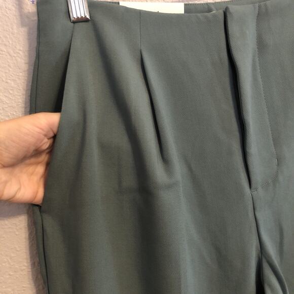 A New Day Smoked Turquoise Tapered Leg High Rise Slim Pants 2R Pockets Trousers - Picture 2 of 10